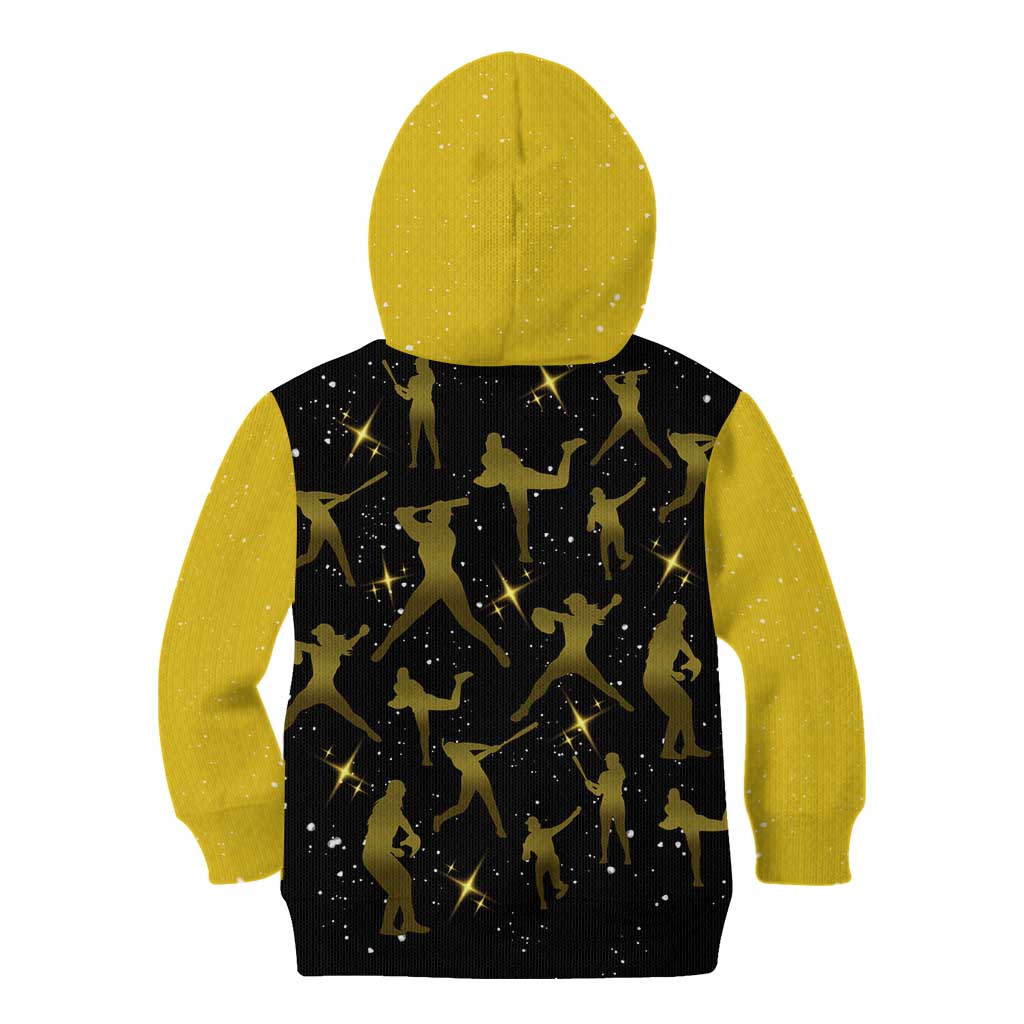 Softball Sunflower Yellow Black Christmas Kid Hoodie Xmas Holiday Patterns - Wonder Print Shop