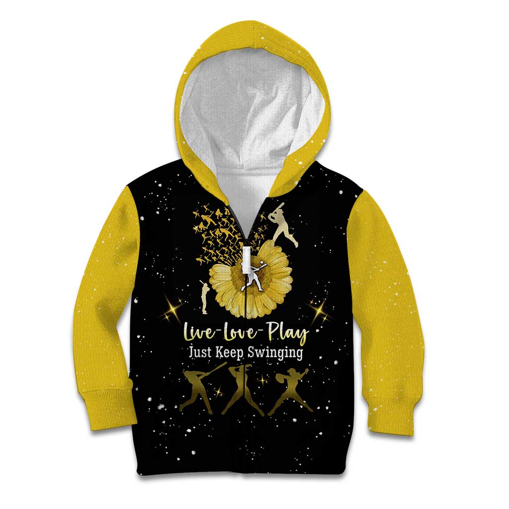 Softball Sunflower Yellow Black Christmas Kid Hoodie Xmas Holiday Patterns - Wonder Print Shop