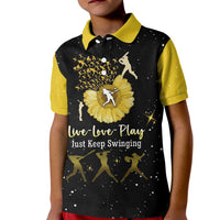 Softball Sunflower Yellow Black Christmas Kid Polo Shirt Xmas Holiday Patterns - Wonder Print Shop