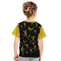 Softball Sunflower Yellow Black Christmas Kid T Shirt Xmas Holiday Patterns - Wonder Print Shop