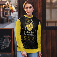 Softball Sunflower Yellow Black Christmas Ugly Christmas Sweater Xmas Holiday Patterns - Wonder Print Shop