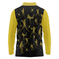 Softball Sunflower Yellow Black Christmas Long Sleeve Polo Shirt Xmas Holiday Patterns - Wonder Print Shop