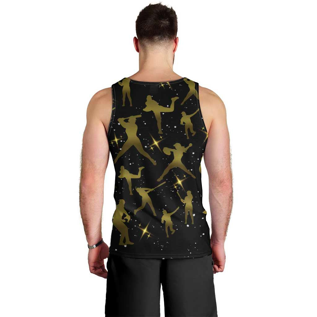 Softball Sunflower Yellow Black Christmas Men Tank Top Xmas Holiday Patterns - Wonder Print Shop