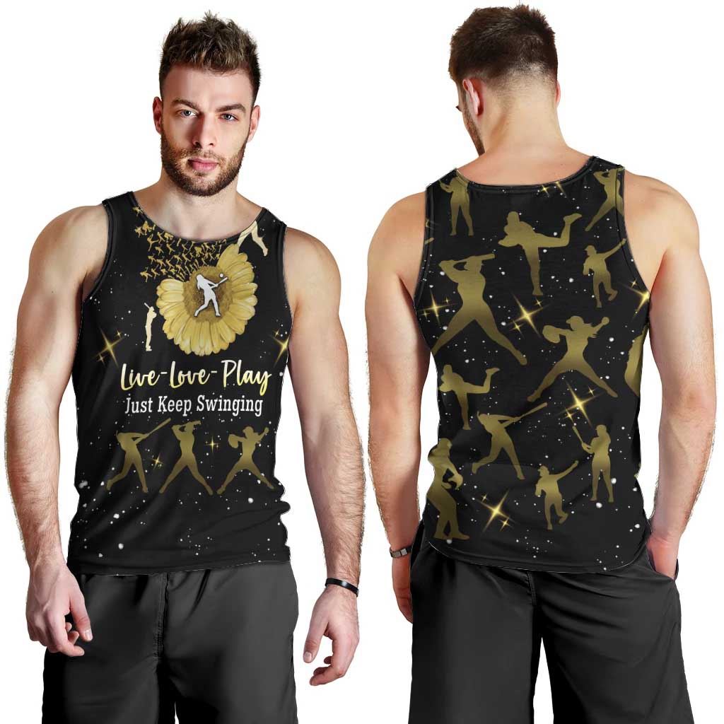 Softball Sunflower Yellow Black Christmas Men Tank Top Xmas Holiday Patterns - Wonder Print Shop