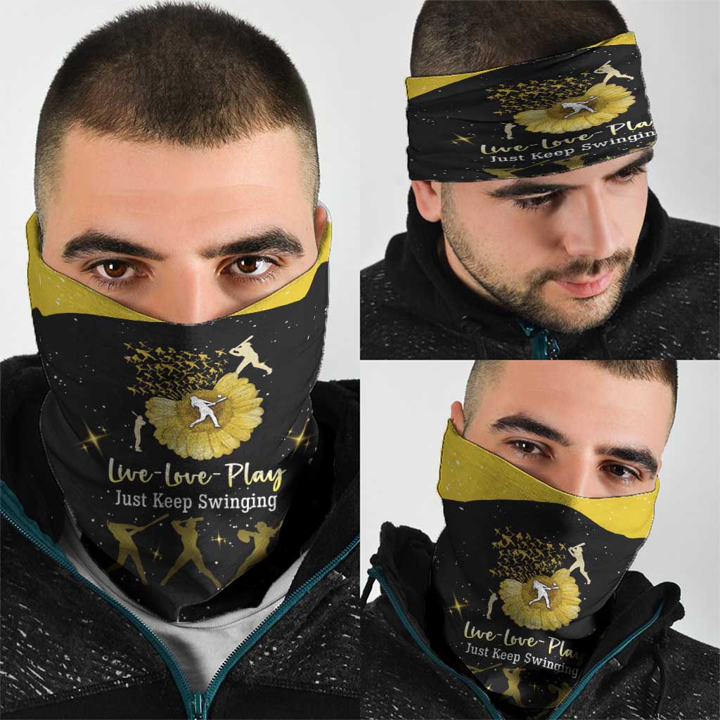 Softball Sunflower Yellow Black Christmas Neck Gaiter Xmas Holiday Patterns - Wonder Print Shop
