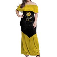 Softball Sunflower Yellow Black Christmas Off Shoulder Maxi Dress Xmas Holiday Patterns - Wonder Print Shop