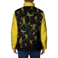 Softball Sunflower Yellow Black Christmas Padded Jacket Xmas Holiday Patterns - Wonder Print Shop