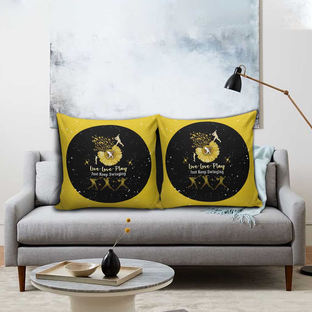 Softball Sunflower Yellow Black Christmas Pillow Cover Xmas Holiday Patterns - Wonder Print Shop