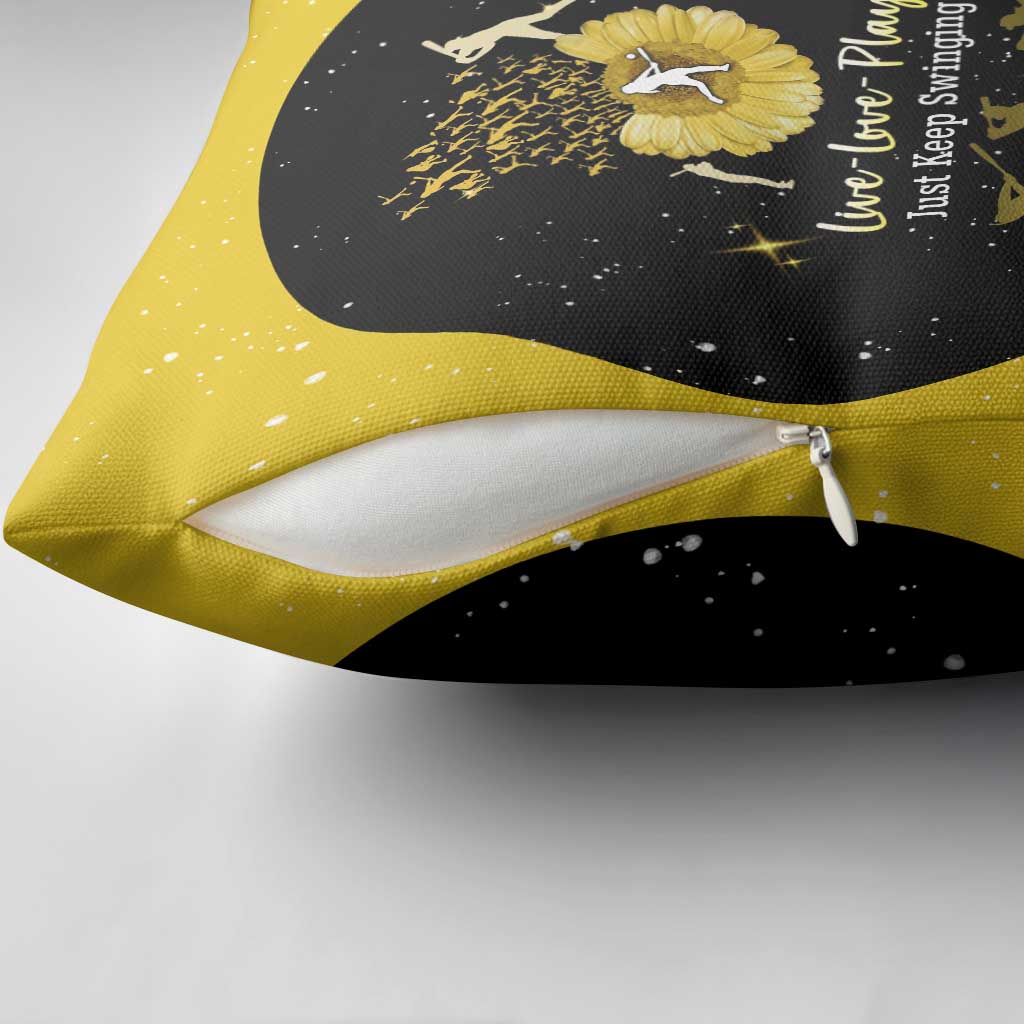 Softball Sunflower Yellow Black Christmas Pillow Cover Xmas Holiday Patterns - Wonder Print Shop