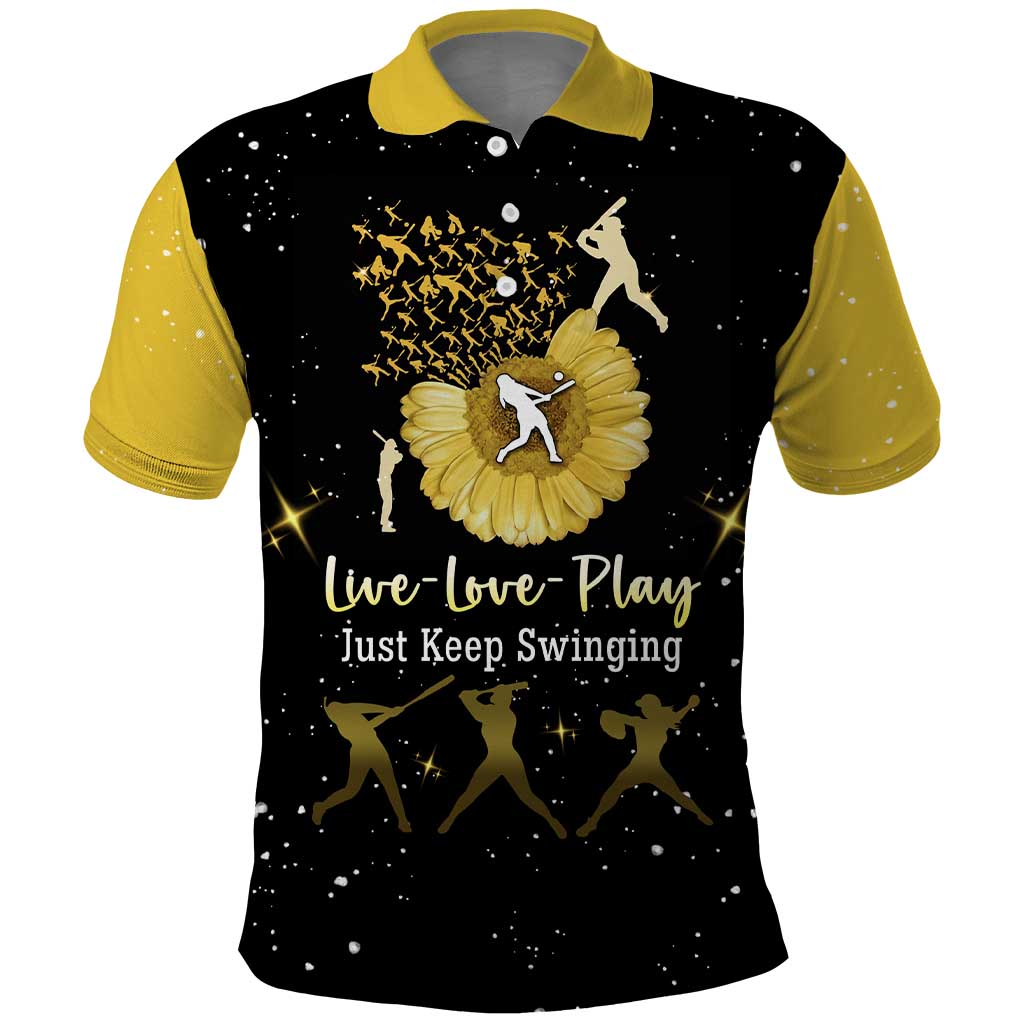 Softball Sunflower Yellow Black Christmas Polo Shirt Xmas Holiday Patterns - Wonder Print Shop