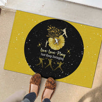 Softball Sunflower Yellow Black Christmas Rubber Doormat Xmas Holiday Patterns - Wonder Print Shop