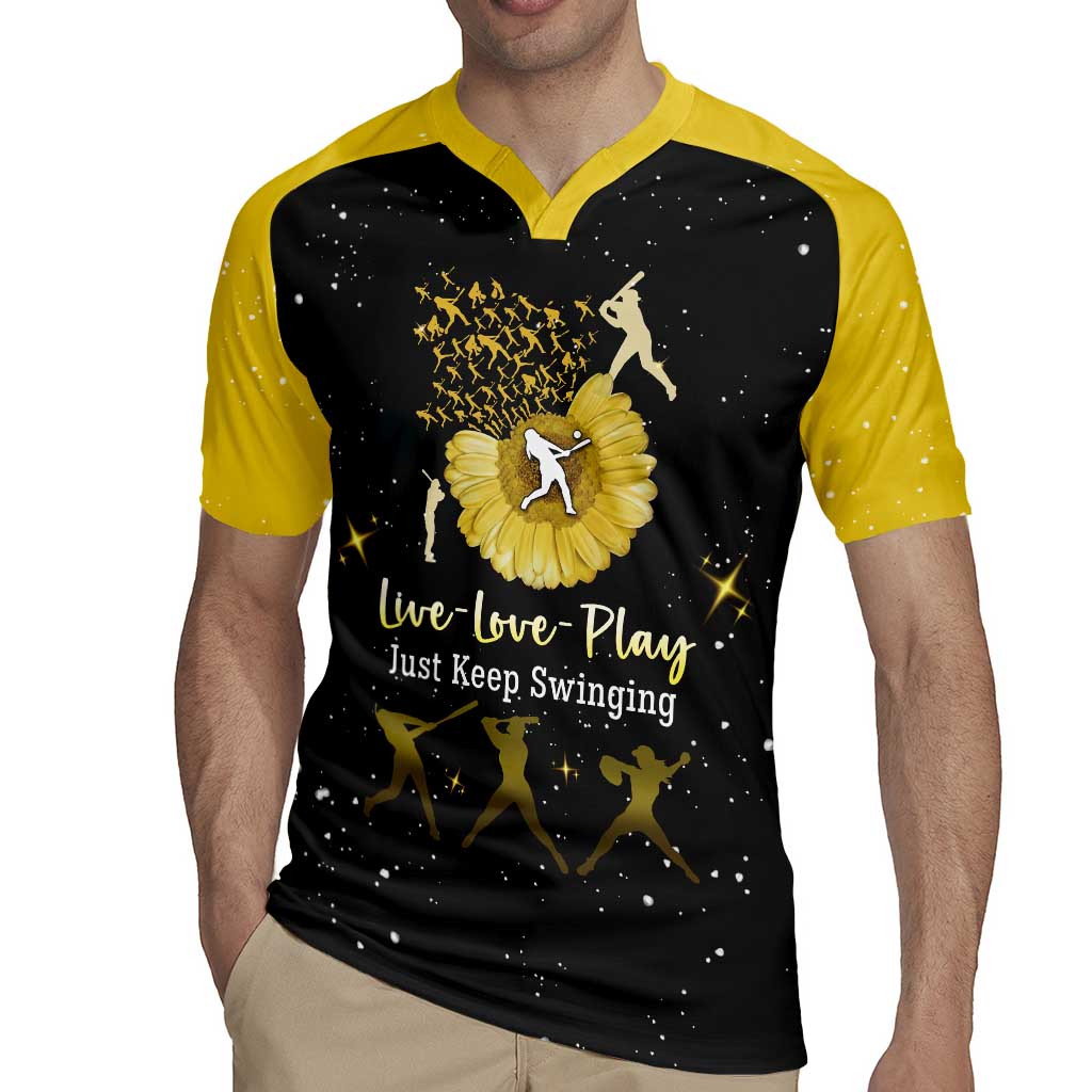 Softball Sunflower Yellow Black Christmas Rugby Jersey Xmas Holiday Patterns - Wonder Print Shop