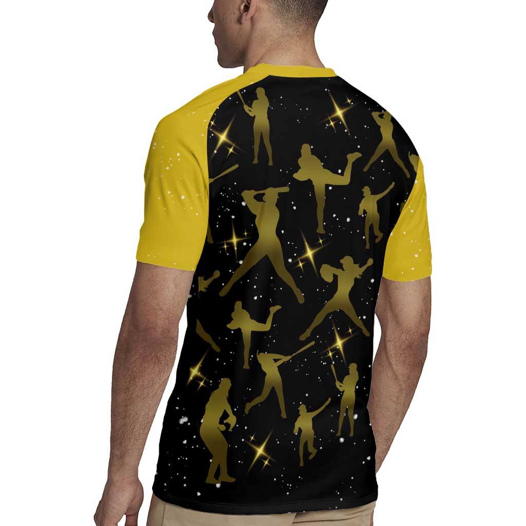 Softball Sunflower Yellow Black Christmas Rugby Jersey Xmas Holiday Patterns - Wonder Print Shop