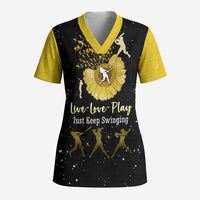 Softball Sunflower Yellow Black Christmas Scrub Top Xmas Holiday Patterns - Wonder Print Shop
