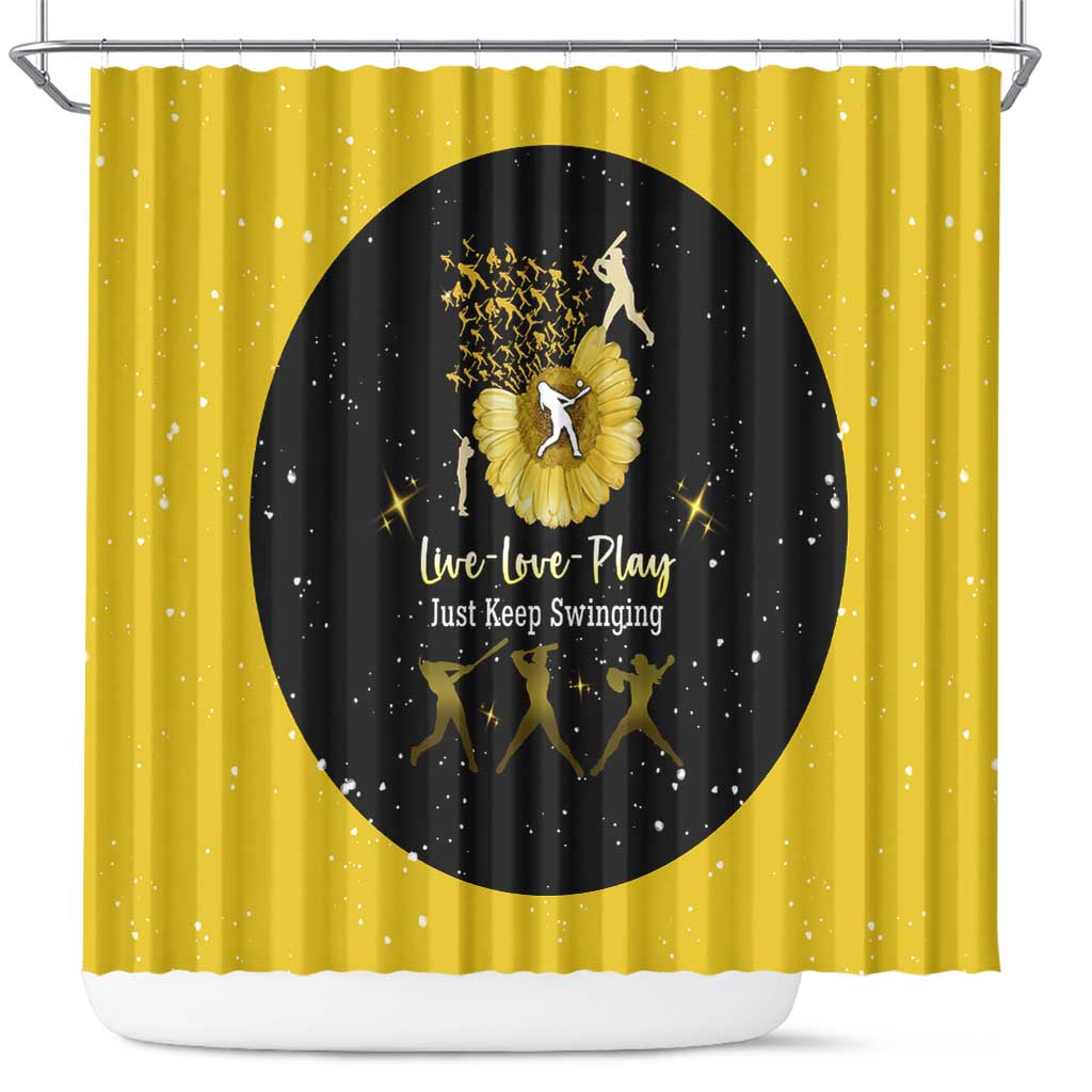 Softball Sunflower Yellow Black Christmas Shower Curtain Xmas Holiday Patterns - Wonder Print Shop
