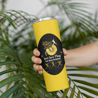 Softball Sunflower Yellow Black Christmas Skinny Tumbler Xmas Holiday Patterns - Wonder Print Shop