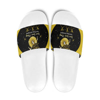 Softball Sunflower Yellow Black Christmas Slide Sandals Xmas Holiday Patterns - Wonder Print Shop