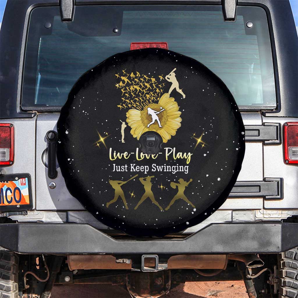 Softball Sunflower Yellow Black Christmas Spare Tire Cover Xmas Holiday Patterns - Wonder Print Shop