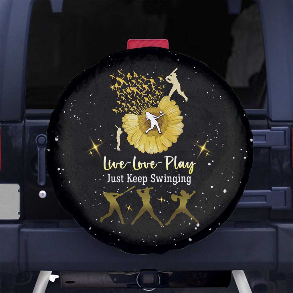 Softball Sunflower Yellow Black Christmas Spare Tire Cover Xmas Holiday Patterns - Wonder Print Shop