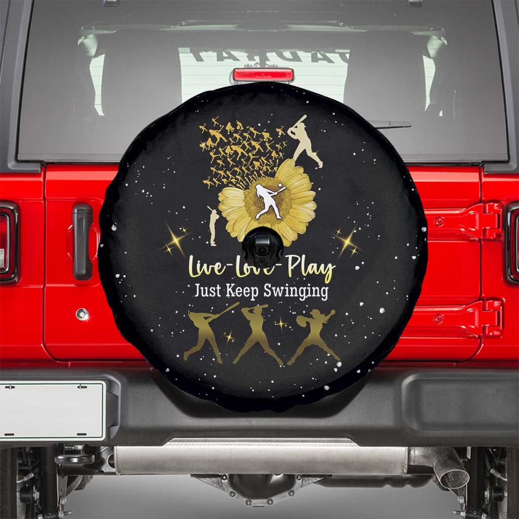Softball Sunflower Yellow Black Christmas Spare Tire Cover Xmas Holiday Patterns - Wonder Print Shop