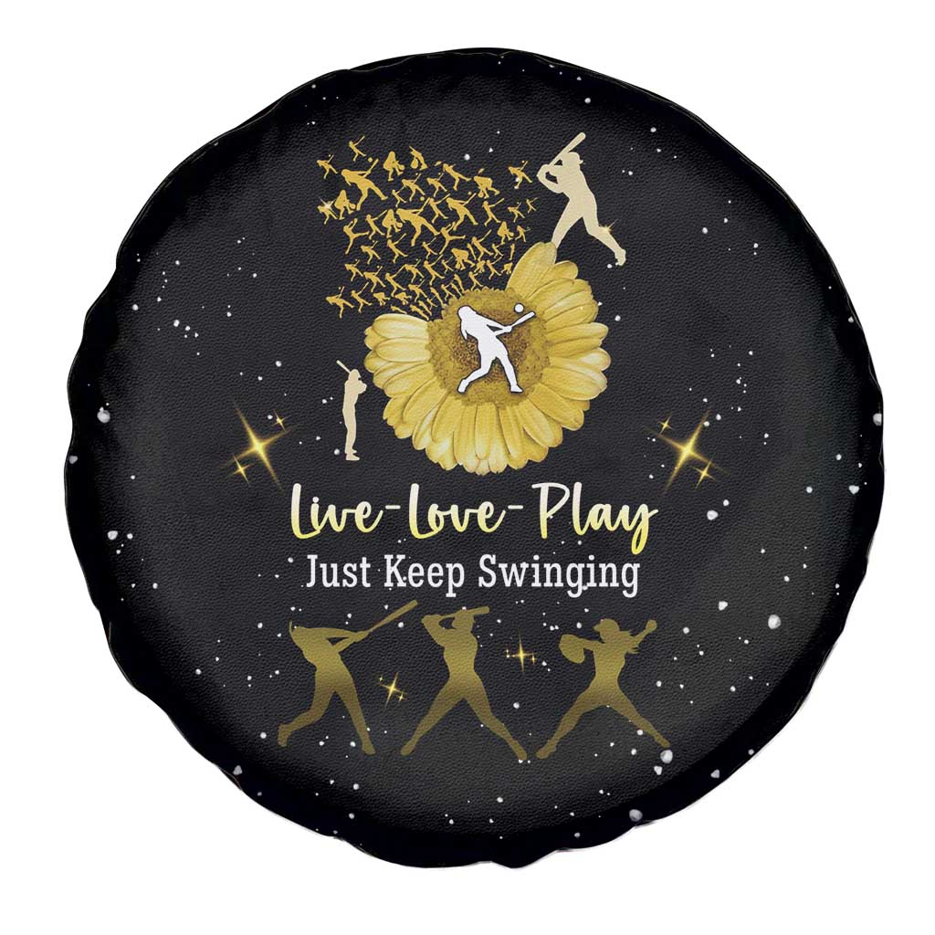 Softball Sunflower Yellow Black Christmas Spare Tire Cover Xmas Holiday Patterns - Wonder Print Shop