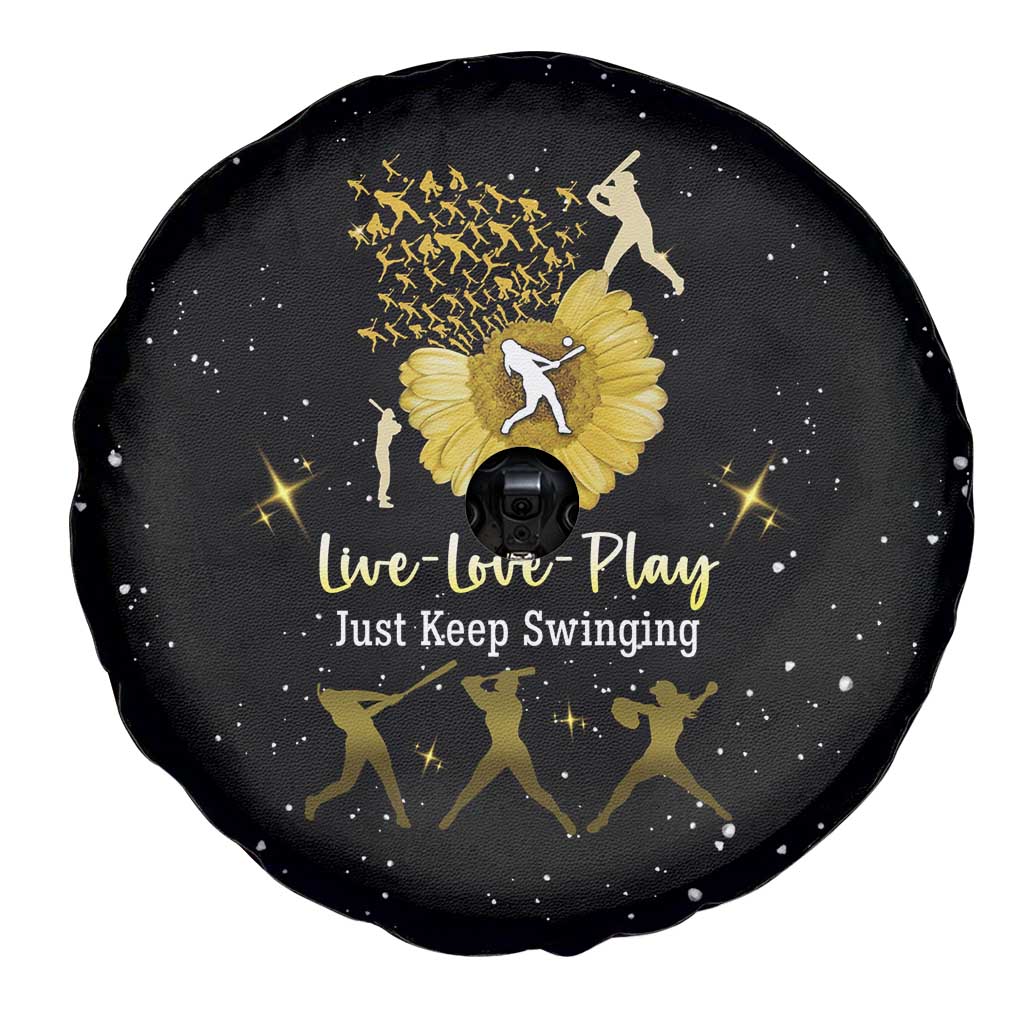 Softball Sunflower Yellow Black Christmas Spare Tire Cover Xmas Holiday Patterns - Wonder Print Shop