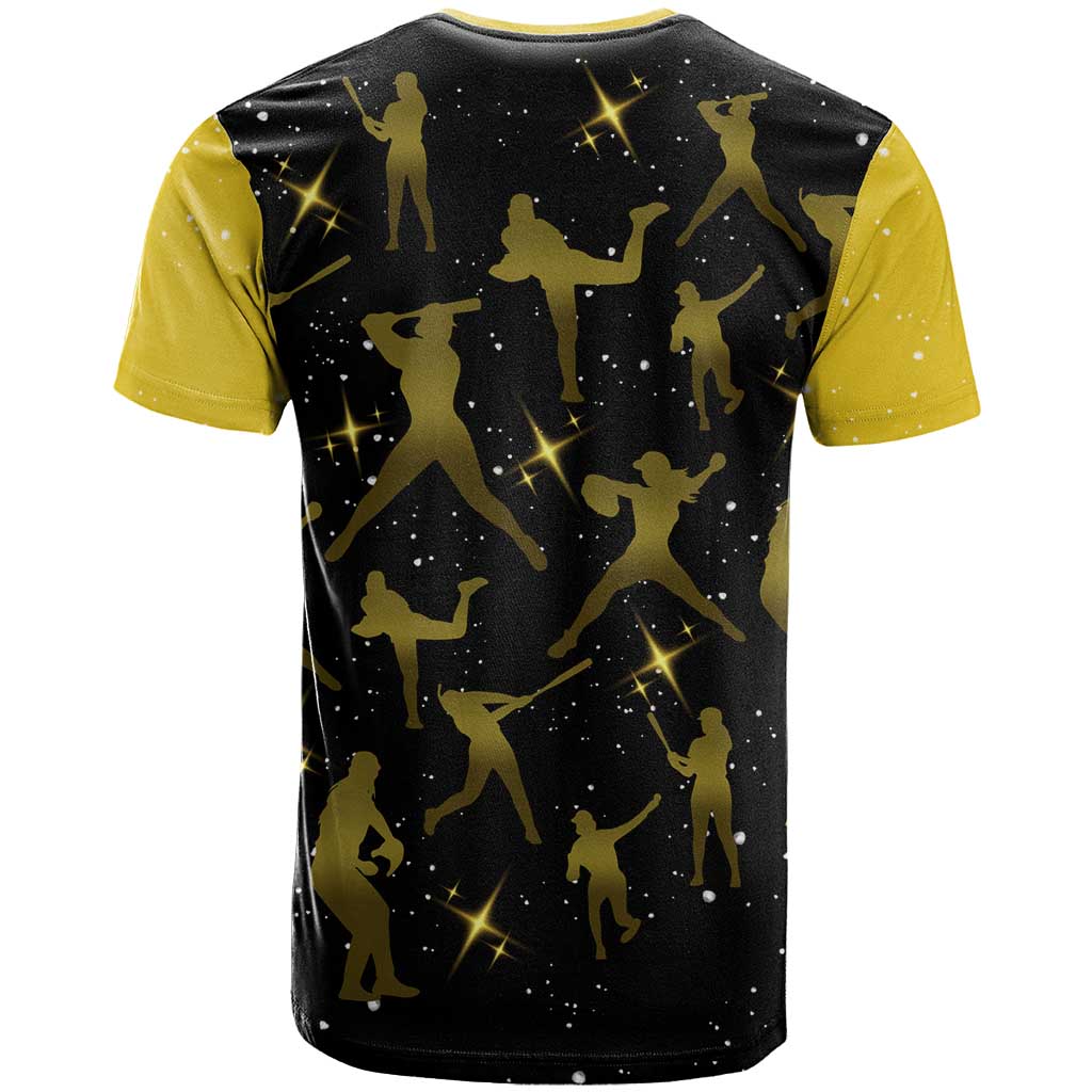 Softball Sunflower Yellow Black Christmas T Shirt Xmas Holiday Patterns - Wonder Print Shop