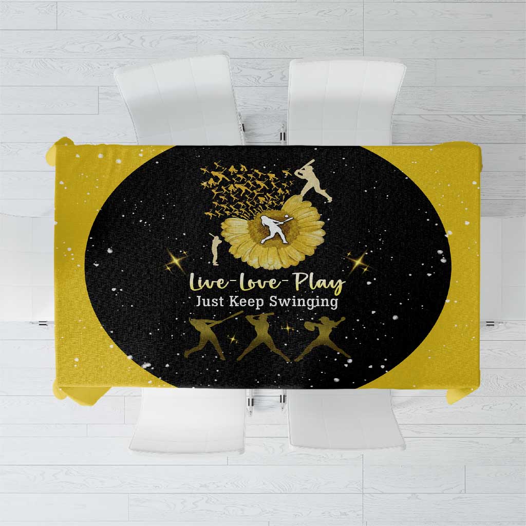 Softball Sunflower Yellow Black Christmas Tablecloth Xmas Holiday Patterns - Wonder Print Shop