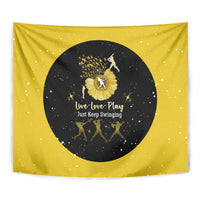 Softball Sunflower Yellow Black Christmas Tapestry Xmas Holiday Patterns - Wonder Print Shop