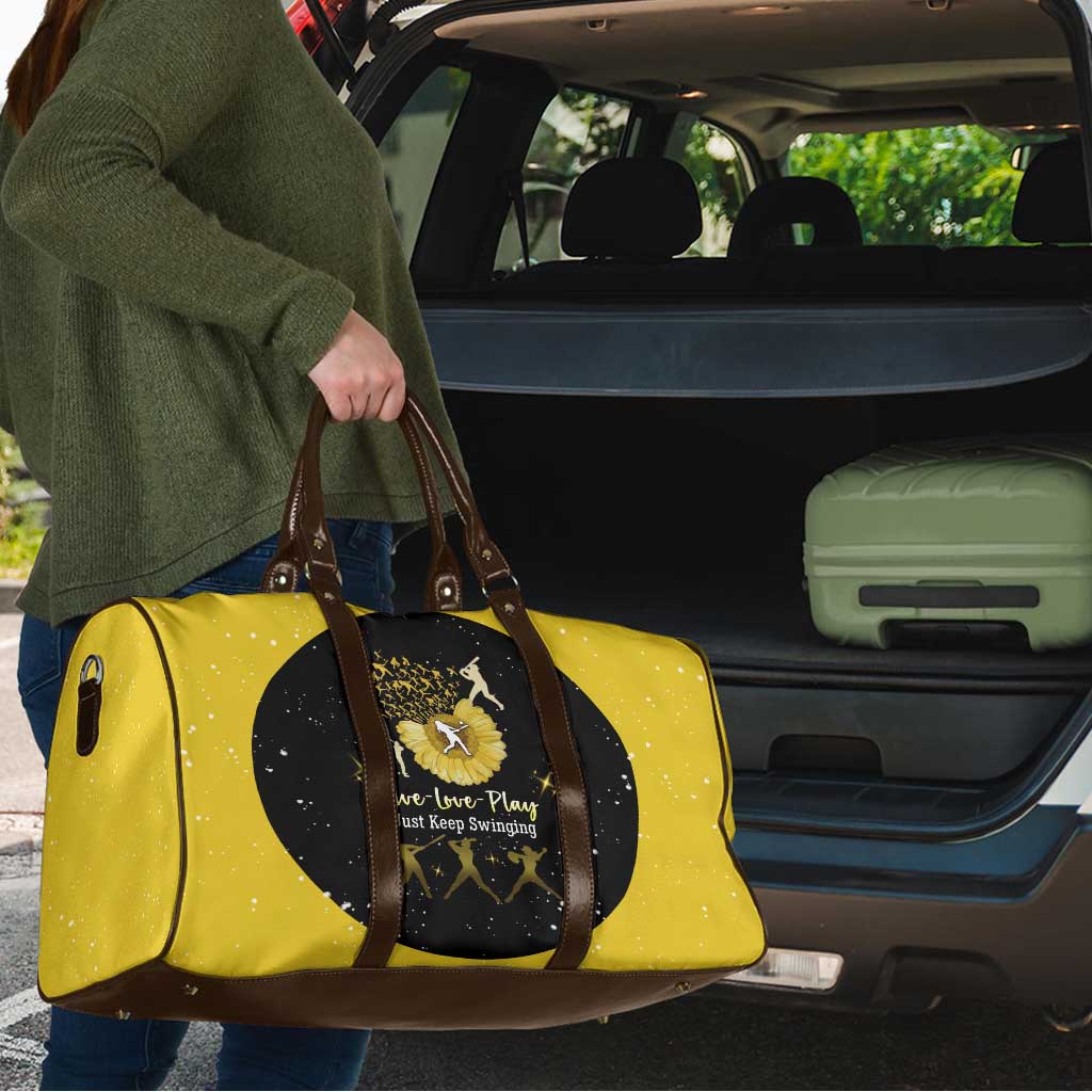 Softball Sunflower Yellow Black Christmas Travel Bag Xmas Holiday Patterns - Wonder Print Shop