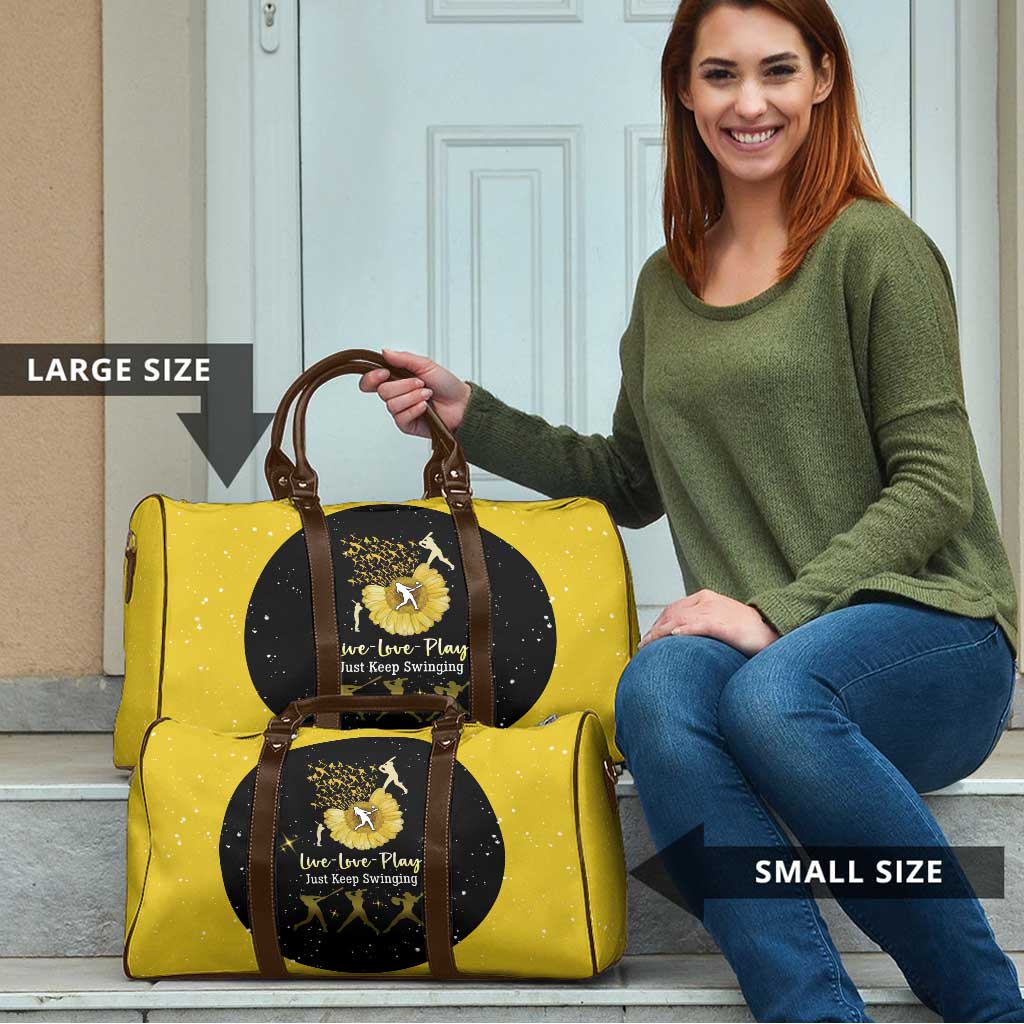 Softball Sunflower Yellow Black Christmas Travel Bag Xmas Holiday Patterns - Wonder Print Shop