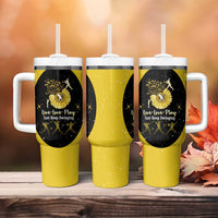 Softball Sunflower Yellow Black Christmas Tumbler With Handle Xmas Holiday Patterns - Wonder Print Shop