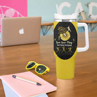 Softball Sunflower Yellow Black Christmas Tumbler With Handle Xmas Holiday Patterns - Wonder Print Shop