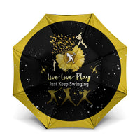 Softball Sunflower Yellow Black Christmas Umbrella Xmas Holiday Patterns - Wonder Print Shop