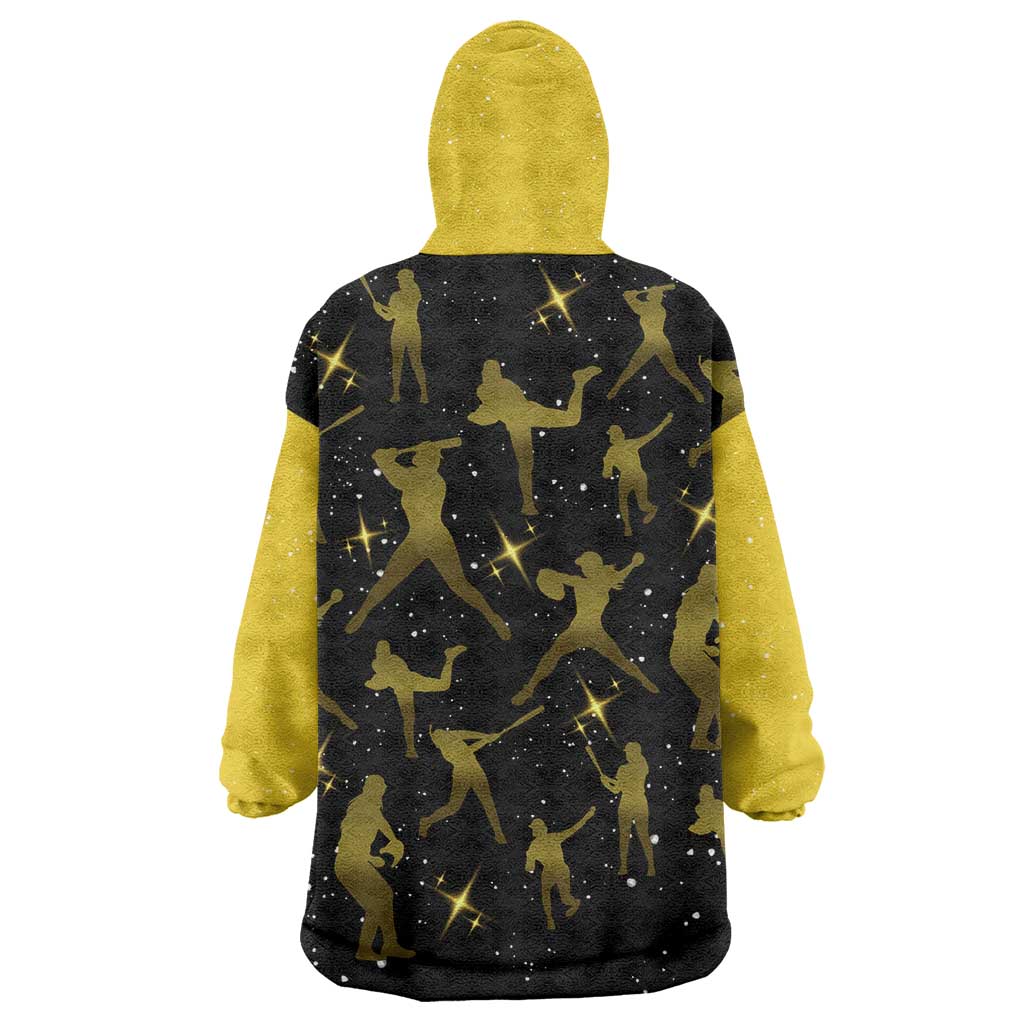 Softball Sunflower Yellow Black Christmas Wearable Blanket Hoodie Xmas Holiday Patterns - Wonder Print Shop