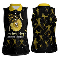Softball Sunflower Yellow Black Christmas Women Sleeveless Polo Shirt Xmas Holiday Patterns - Wonder Print Shop