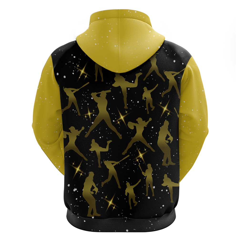 Softball Sunflower Yellow Black Christmas Zip Hoodie Xmas Holiday Patterns - Wonder Print Shop