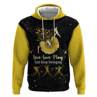 Softball Sunflower Yellow Black Christmas Zip Hoodie Xmas Holiday Patterns - Wonder Print Shop
