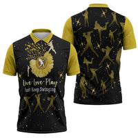 Softball Sunflower Yellow Black Christmas Zipper Polo Shirt Xmas Holiday Patterns - Wonder Print Shop
