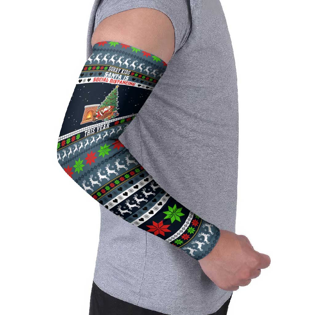 Sorry Kids Santa Is Social Distancing This Year Christmas Arm Sleeves Xmas Holiday Patterns - Wonder Print Shop