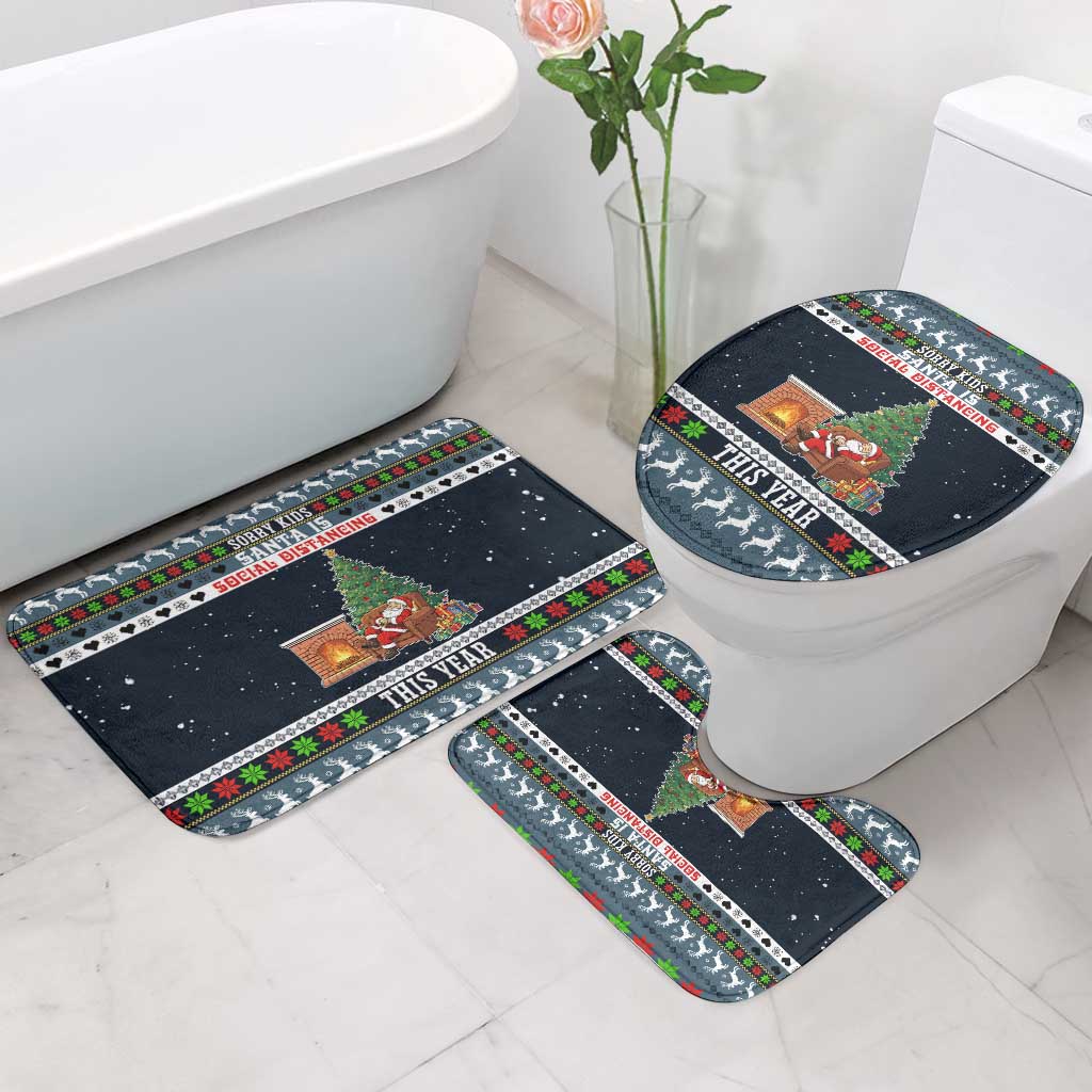 Sorry Kids Santa Is Social Distancing This Year Christmas Bathroom Set Xmas Holiday Patterns - Wonder Print Shop
