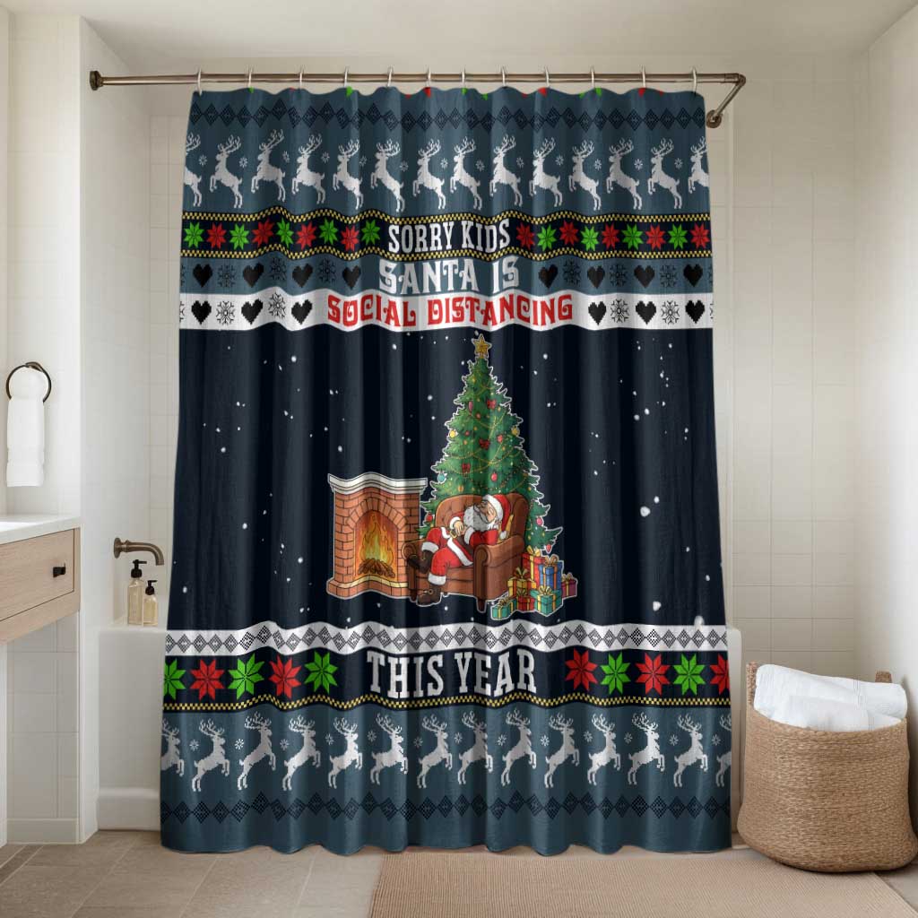 Sorry Kids Santa Is Social Distancing This Year Christmas Bathroom Set Xmas Holiday Patterns - Wonder Print Shop
