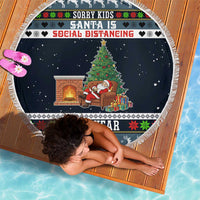 Sorry Kids Santa Is Social Distancing This Year Christmas Beach Blanket Xmas Holiday Patterns - Wonder Print Shop