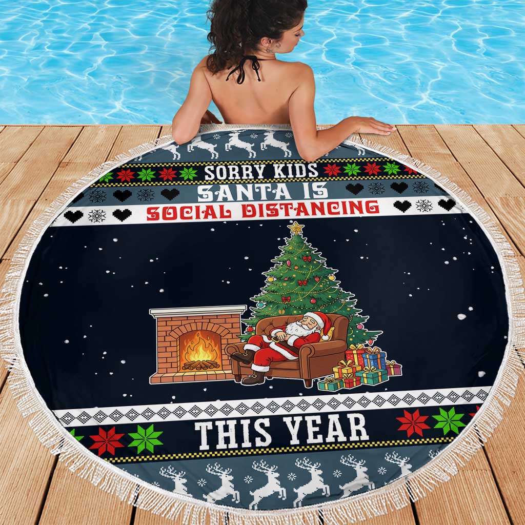 Sorry Kids Santa Is Social Distancing This Year Christmas Beach Blanket Xmas Holiday Patterns - Wonder Print Shop
