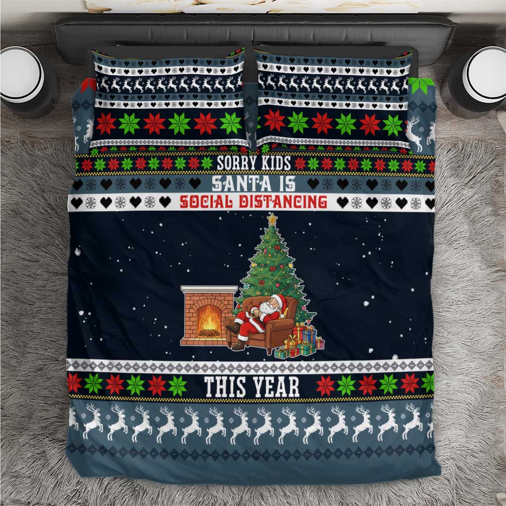 Sorry Kids Santa Is Social Distancing This Year Christmas Bedding Set Xmas Holiday Patterns - Wonder Print Shop