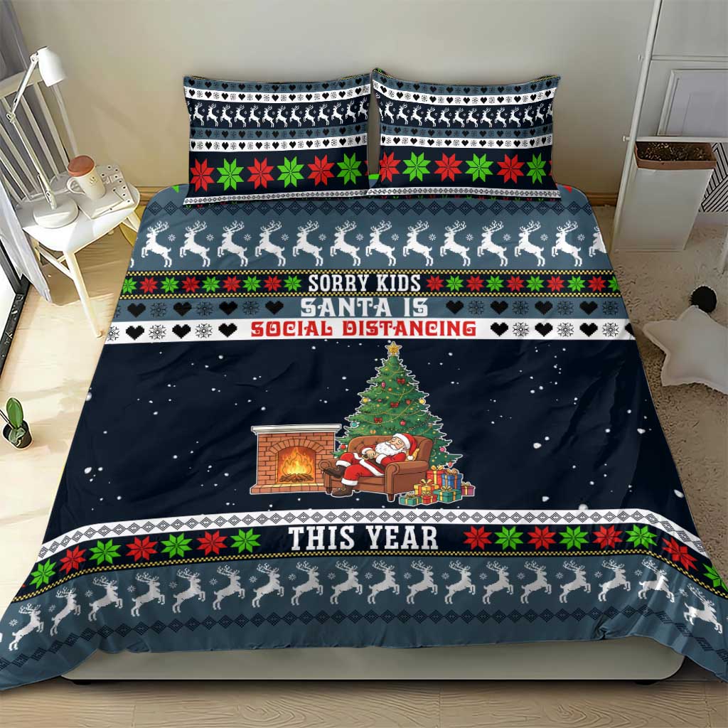 Sorry Kids Santa Is Social Distancing This Year Christmas Bedding Set Xmas Holiday Patterns - Wonder Print Shop