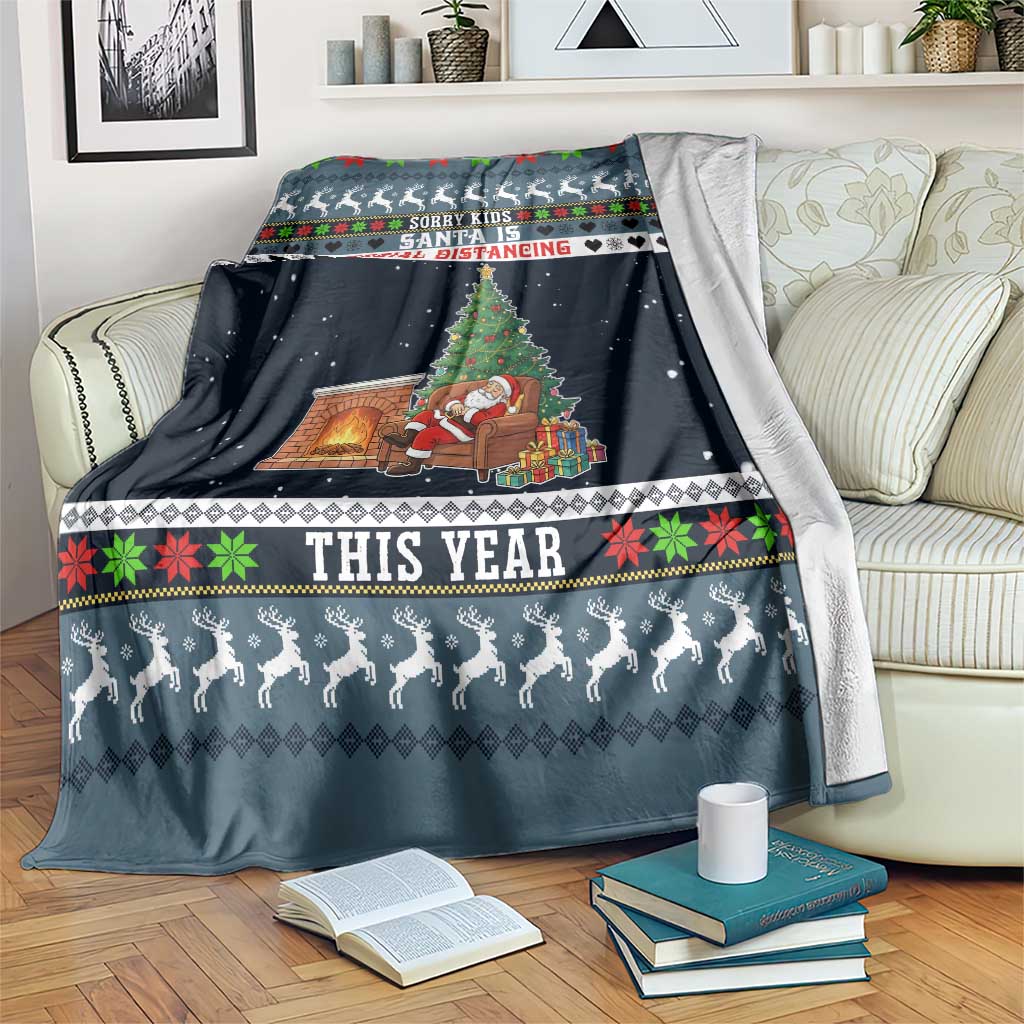 Sorry Kids Santa Is Social Distancing This Year Christmas Blanket Xmas Holiday Patterns - Wonder Print Shop