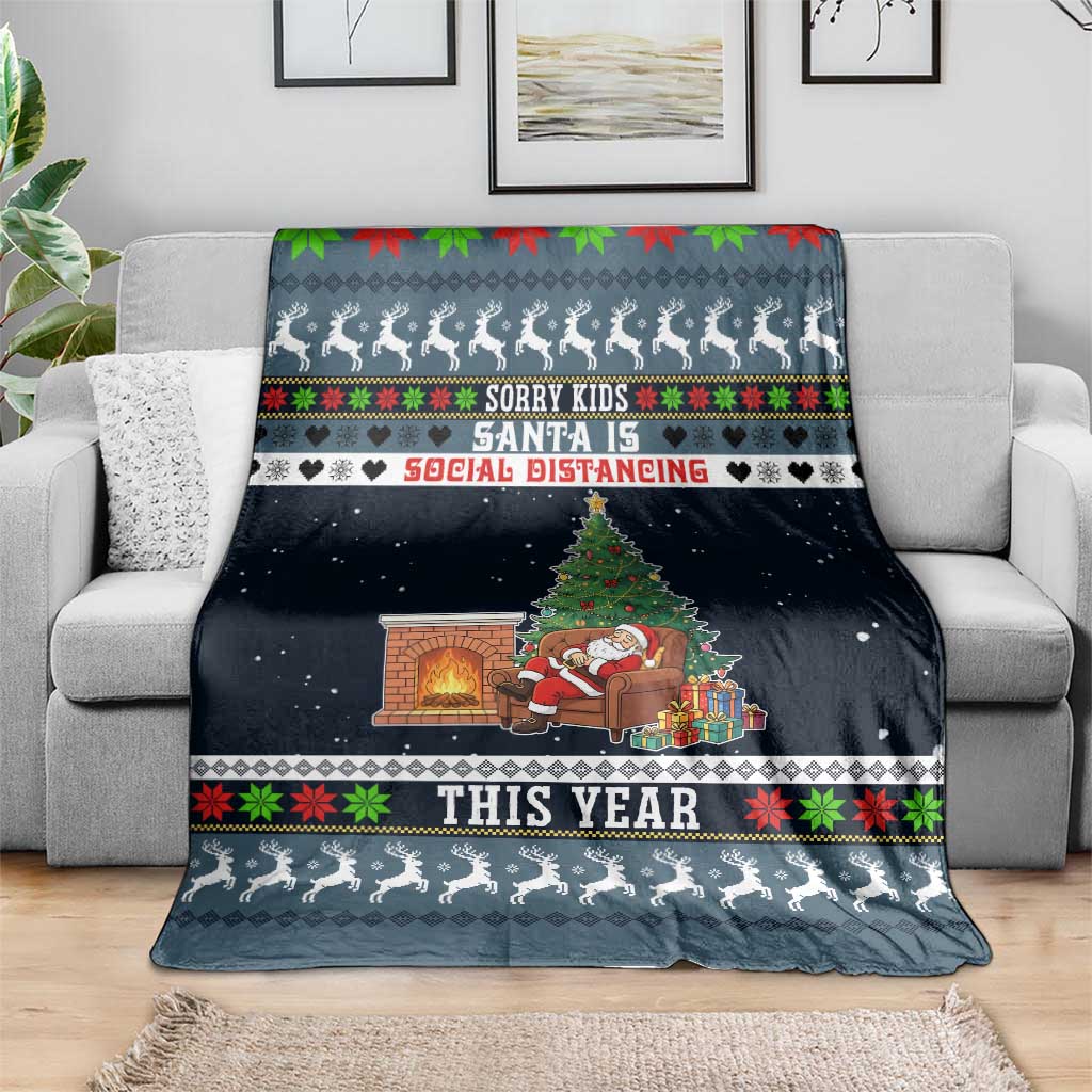 Sorry Kids Santa Is Social Distancing This Year Christmas Blanket Xmas Holiday Patterns - Wonder Print Shop