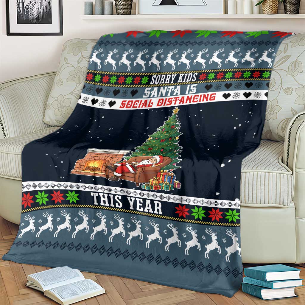 Sorry Kids Santa Is Social Distancing This Year Christmas Blanket Xmas Holiday Patterns - Wonder Print Shop