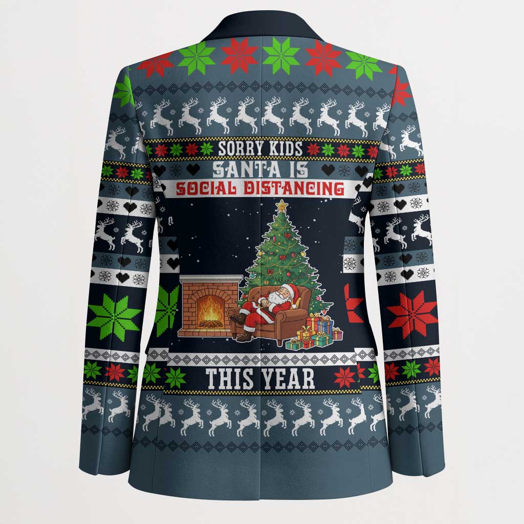 Sorry Kids Santa Is Social Distancing This Year Christmas Blazer Xmas Holiday Patterns - Wonder Print Shop